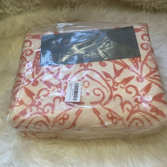 New jinchan Area Rug 2x3 Accent Rug Indoor Entryway Light Orange Print Floral - Picture 2 of 5